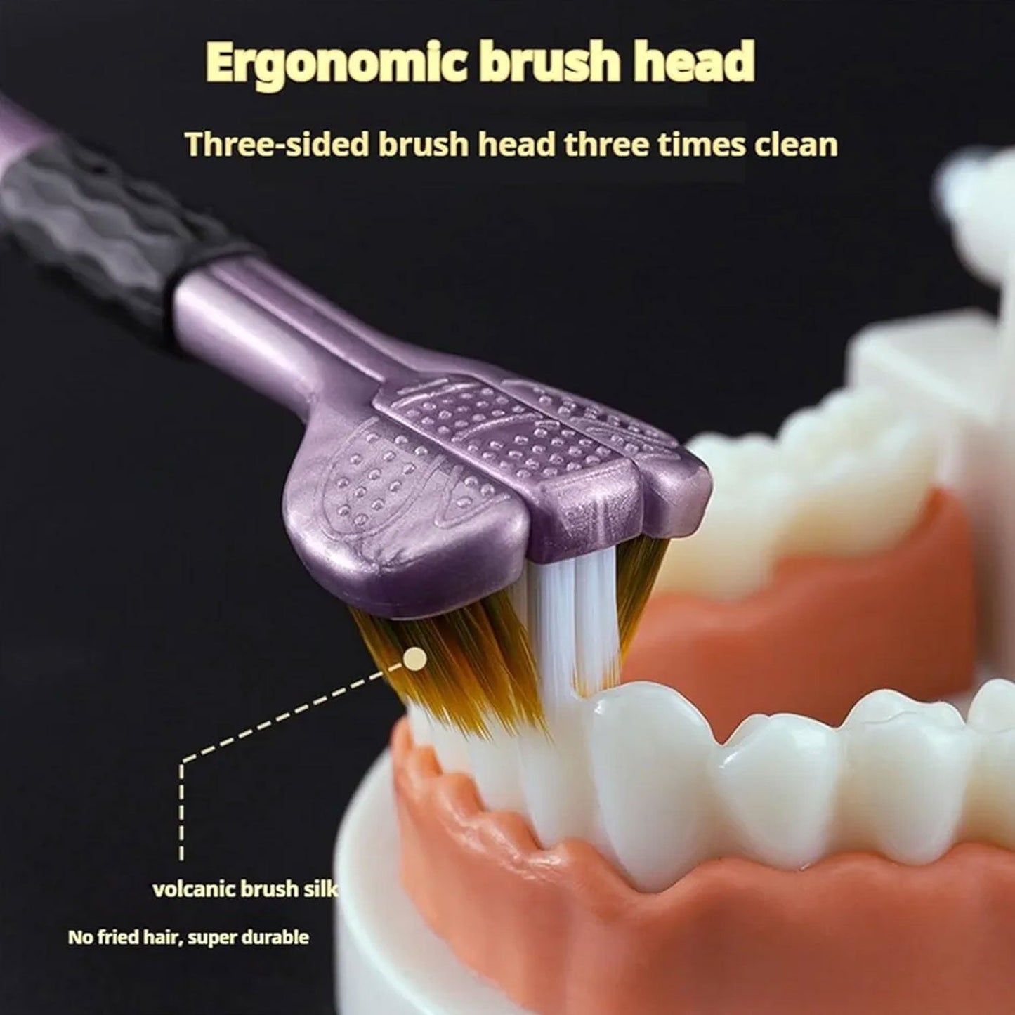 3 Sided Toothbrush, Soft Bristle Toothbrush (4 Pc Set)