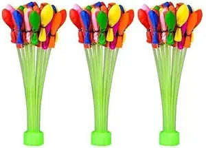 111 pcs Fill & Automatic Tie Multi Colored Magic Water Balloons for Holi & Outdoor Water Fun