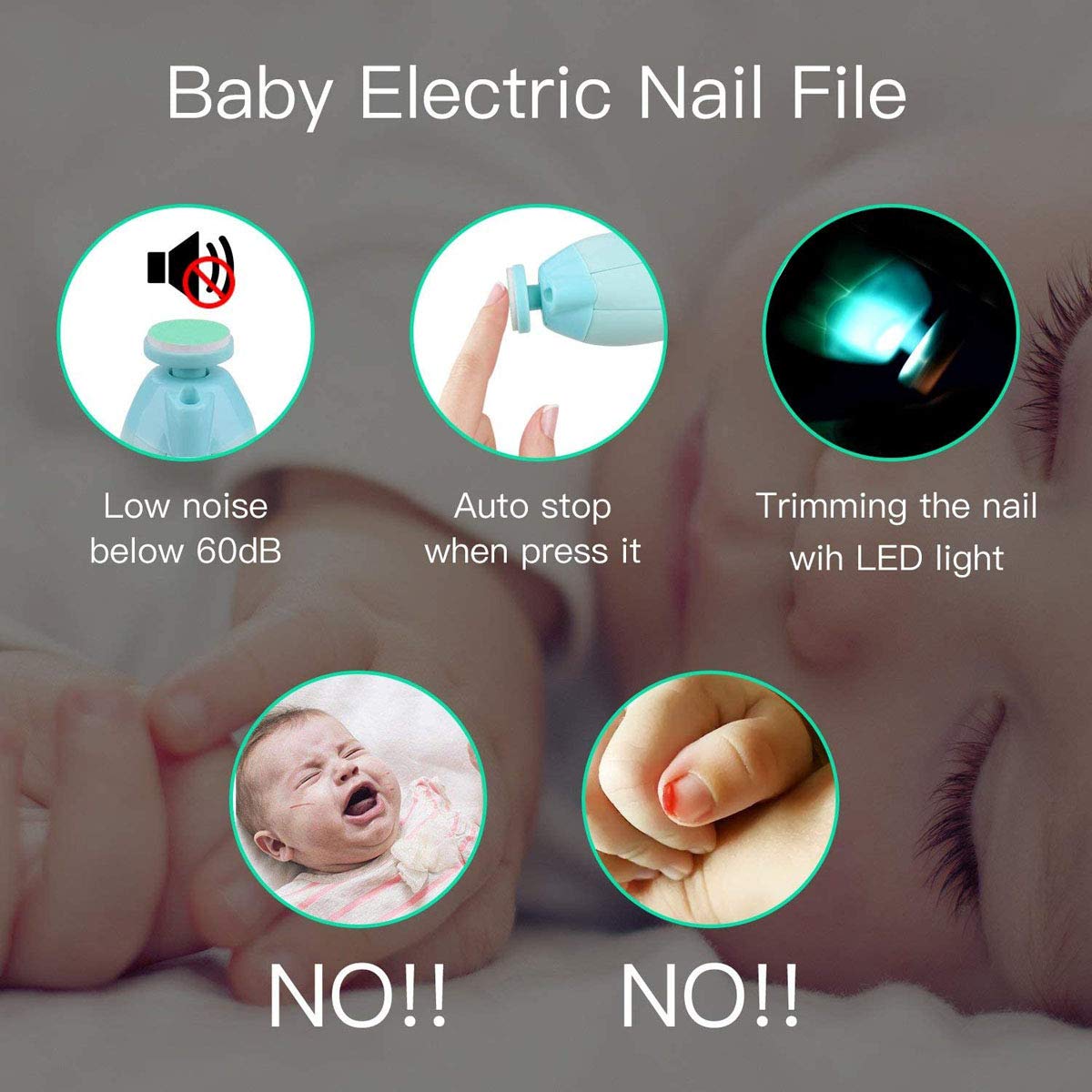 Baby Nail Trimmer / Clippers | 6 Grinding Head (Multi Color / 1 Pc / )