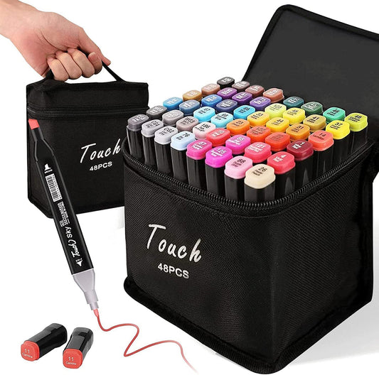 48 Alcohol Markers Set Colour Marker Pen Art Markers Dual Tip Brush