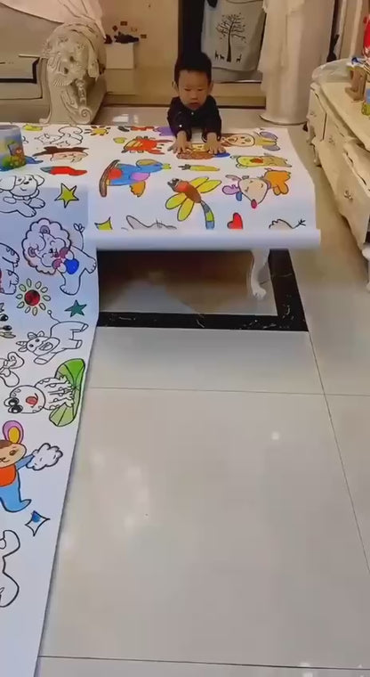 Drawing Paper Roll for Kids, 30 x 300 Cm Large Coloring Poster for Toddlers {Mix Design}
