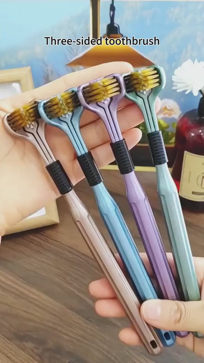 3 Sided Toothbrush, Soft Bristle Toothbrush (4 Pc Set)